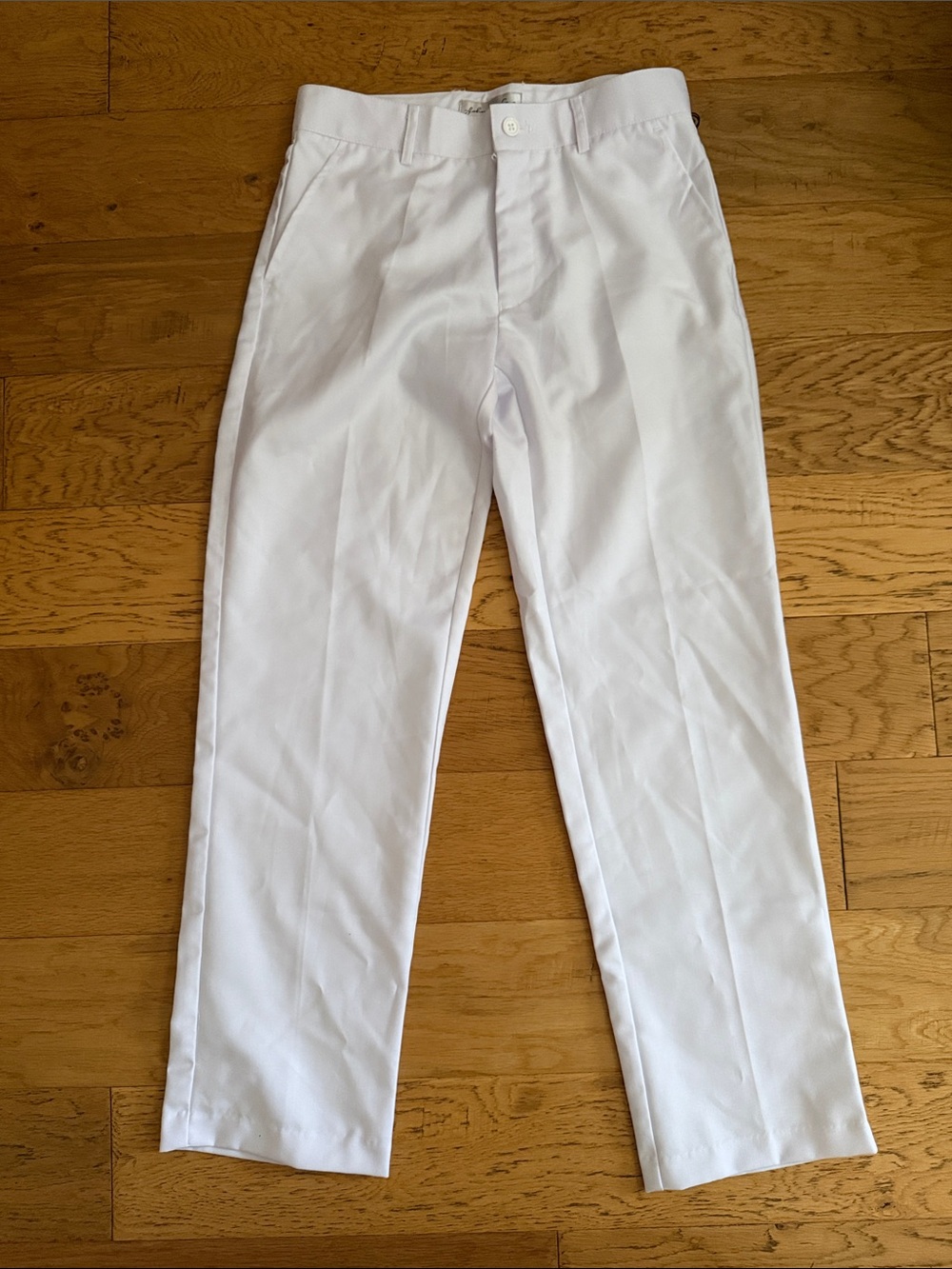 NWT - 14 - JOHNNIE LEME - Boy White Dress Pants - Classic Straight Fit